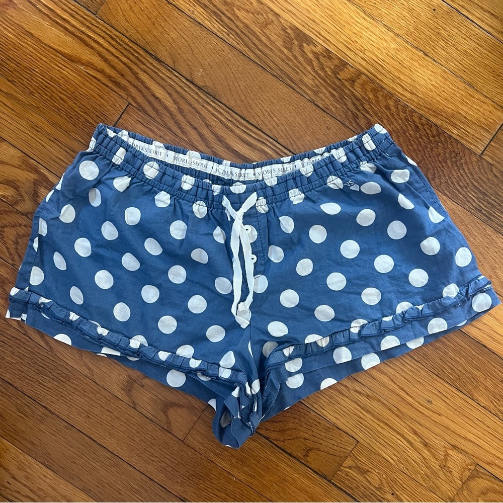 Victoria's Secret PINK | Polka Dot Blue Pajama Shorts | 100% Cotton | Small